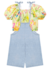 CONJ. INFANTI BLUSA ESTAMPADA/MACAQUINHO JEANS (10945) - Happy Store Moda Infantil