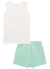 CONJUNTO INFANTI REGATA CANELADA CARINHAS DIVERTIDAS E SHORTS SAIA (10846) - Happy Store Moda Infantil