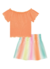 CONJUNTO INFANTI BLUSA BOXY CANELADA/SAIA COLORIDA (11420) - Happy Store Moda Infantil