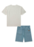 CONJ. JOHNNY FOX CM COM BOLSO LATERAL/SHORT JEANS (11128) - Happy Store Moda Infantil