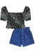 CONJ. VIC VICKY CROPPED ESTAMPADO/SH EM SARJA (12155) - comprar online