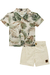 CONJ. JOHNNY FOX CM ESTAMPADA/SHORT EM LINHO (12140) - comprar online