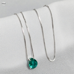 Conjunto de Prata Gota Pedra Verde - comprar online