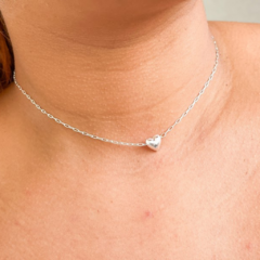 Chocker de Prata com Coração