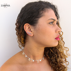 Colar Choker de Prata Corações - comprar online