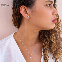 Conjunto de Prata Pontos de Luz Redondo com Zircônia - comprar online