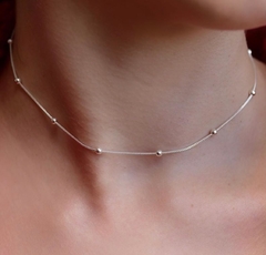 Chocker Bolinhas V15 - Prata 925