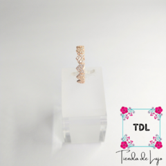 Anillo Corazones Cubics Plata Rosé - comprar online