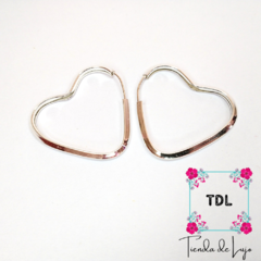 Aros Argollas Corazon - TDL * Tienda De Lujo*