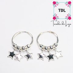 Aros Argollas Con Dijes Estrellas