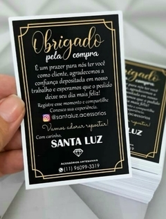 100 Cartões de Agradecimento ao Cliente - 6,5x10cm