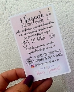 100 Cartões de Agradecimento ao Cliente - 6,5x10cm - DF Artes Gráficas