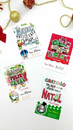 100 Cartões de Agradecimento de Natal 6,5x10cm - comprar online