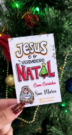 100 Cartões de Agradecimento de Natal 6,5x10cm - DF Artes Gráficas