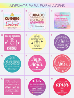 300 ADESIVOS PARA EMBALAGENS 4x4cm na internet