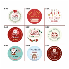 Adesivos de Natal Personalizado 4x4cm - 300 unidades - comprar online