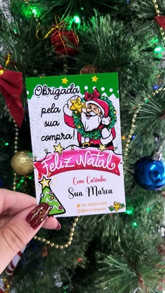 Imagem do 100 Cartões de Agradecimento de Natal 6,5x10cm