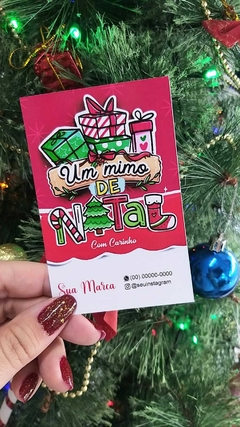 100 Cartões de Agradecimento de Natal 6,5x10cm