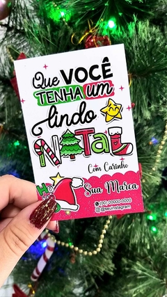 100 Cartões de Agradecimento de Natal 6,5x10cm - comprar online