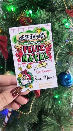 100 Cartões de Agradecimento de Natal 6,5x10cm na internet