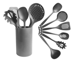 Set X 6 Kit Utensilios De Cocina De Nylon Hudson GRIS