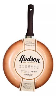 Sarten Hudson 28 Cm Antiadherente Ceramica Mango Siliconado Color Cobre