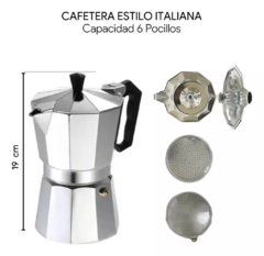 Cafetera Hudson Moka 9 Tazas Manual Italiana Plateada Color Plateado (copia)