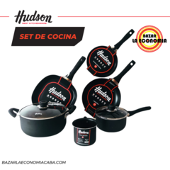 Set 8 Pz Teflon Hudson Olla Cacerola Cacerola de 18 cm- Cacerola de 24cm- Sartén de 26 cm- Bífera 26cm-Panquequera N22- Jarro N11 cm