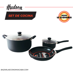 Set 5 Pz Teflon Hudson Olla Cacerola N28 Cacerola N18 Sarten N26