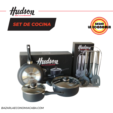 Set Sartenes Cocina Hudson Gris Con Antiadherente 4 Piezas