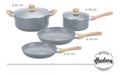 Set Bateria Linea Granito Hudson Con Antiadherente - comprar online