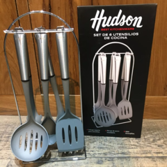 Juego 10 Utensilios Hudson Silicona Acero Apto Ceram Teflon - comprar online