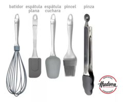 Set 5 Utensilios De Silicona Hudson Con Base Colgante - tienda online