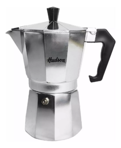 Cafetera Hudson Moka 9 Tazas Manual Italiana Plateada Color Plateado (copia)