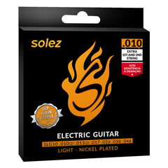 Encordoamento Solez para Guitarra Dlp Calibre 0.010 Nickel Plated