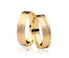 ALIANÇA ELO DO DESTINO - 5MM - OURO 18K COM DIAMANTES