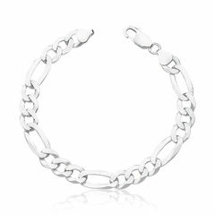 PULSEIRA COM ELOS GROUMET 3X1 LISOS PRATA LISA