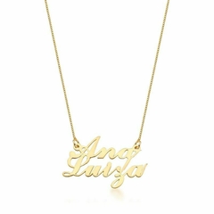 COLAR FEMININO NOME DUPLO OURO 18K