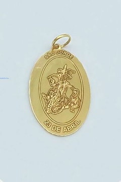 PINGENTE MEDALHA SÃO JORGE OURO 18K