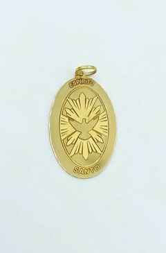 PINGENTE MEDALHA DIVINO ESPIRITO SANTO OURO 18K