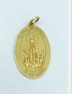 PINGENTE MEDALHA NOSSA SENHORA DE FÁTIMA OURO 18K