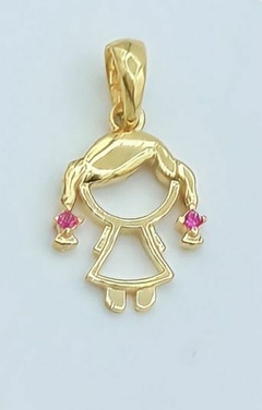 PINGENTE MENINA OURO 18K