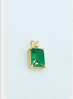 PINGENTE QUADRADO CRISTAL OURO 18K - Maria Alice Joias