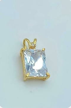 PINGENTE QUADRADO CRISTAL OURO 18K - loja online