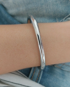 Bracelete tubular 4mm banho de platina