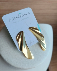 Brinco orgânico slim/ear cuff banho de ouro 18k - Annaina semijoias & acessórios