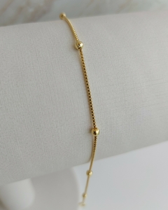 Pulseira bolinhas banho de ouro 18k