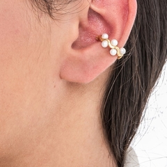 Piercing fake pérola shell banho ouro 18k - comprar online