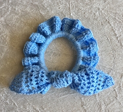 Scrunchie Azul em Crochê