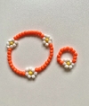 Kit Infantil com Pulseira e Anel Laranja